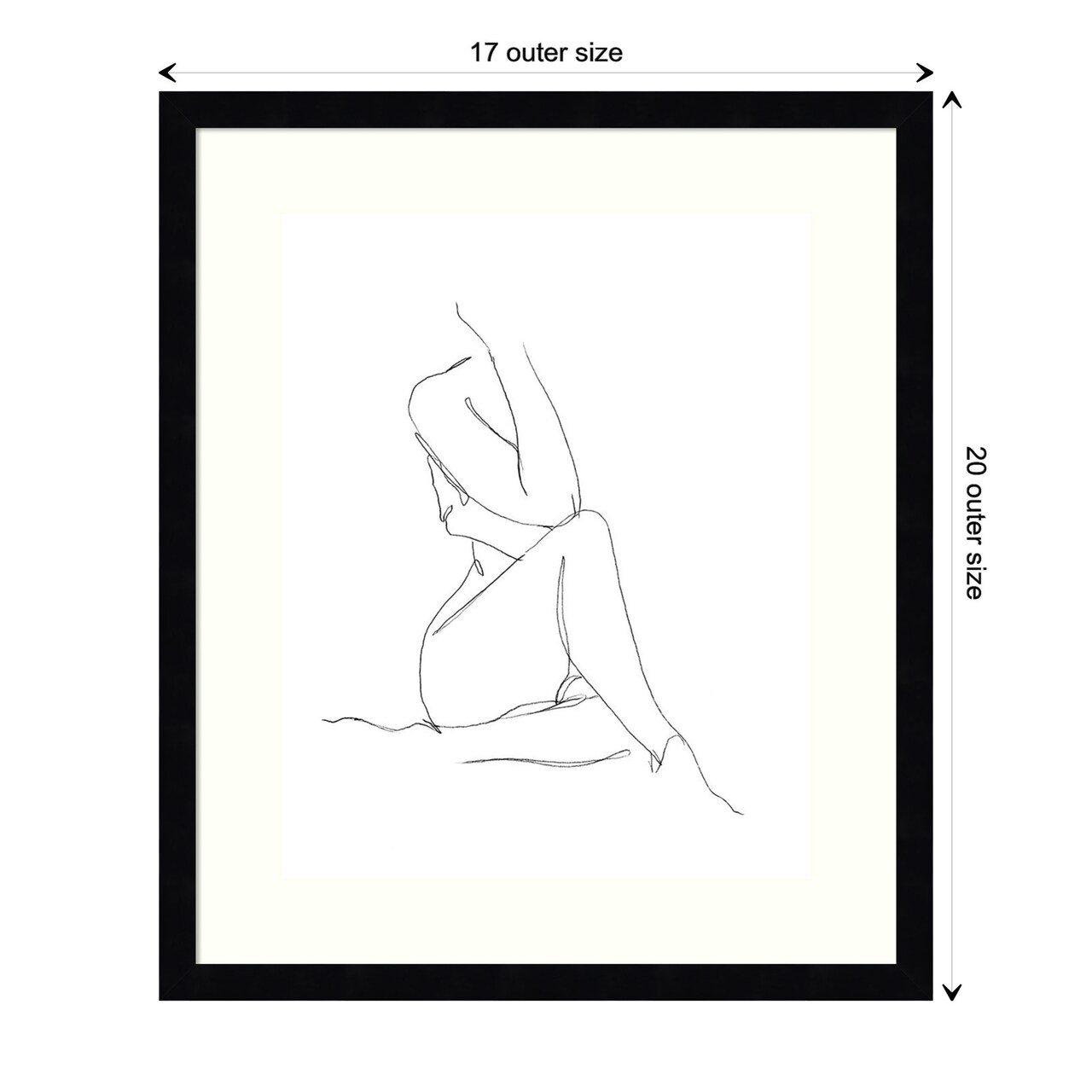 Nude Contour Sketch I by Ethan Harper Wood Framed Wall Art Print